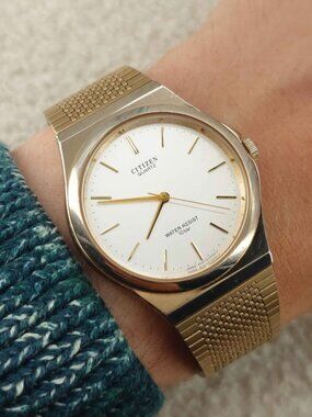 Citizen Unisex Dress Watch Quartz T4-G02638 Champagne Dial Two Tone JDM 33mm